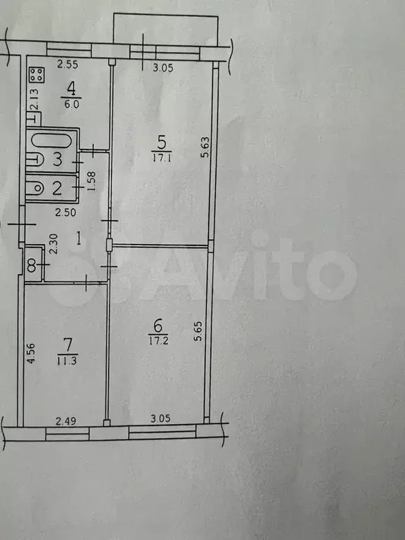 3-к. квартира, 62 м, 4/5 эт. - Фото 0