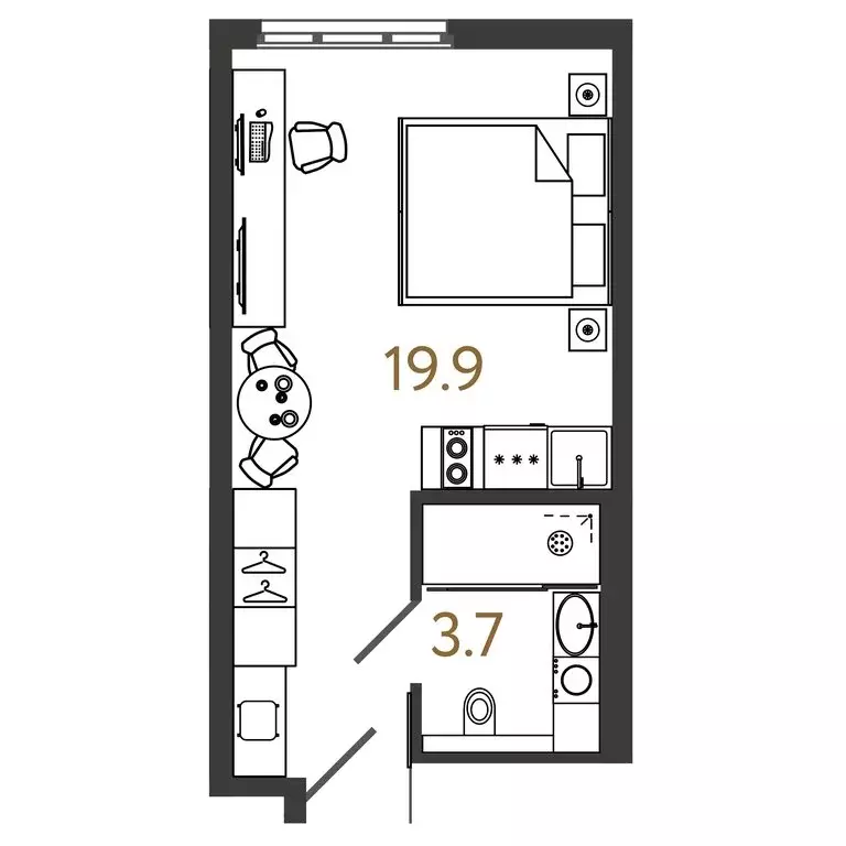 Квартира-студия: Санкт-Петербург, Ташкентская улица, 6к2 (23.6 м) - Фото 0