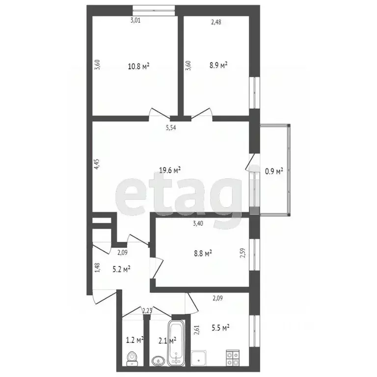 4-к кв. Крым, Евпатория ул. Чапаева, 29/31 (62.5 м) - Фото 2