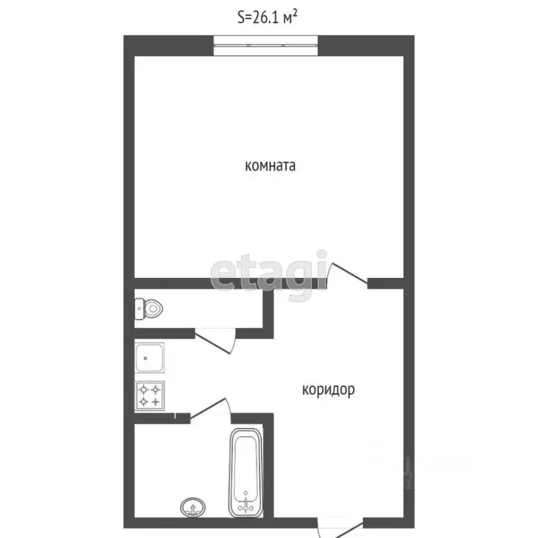 Студия Ханты-Мансийский АО, Сургут Университетская ул., 49 (29.7 м) - Фото 2