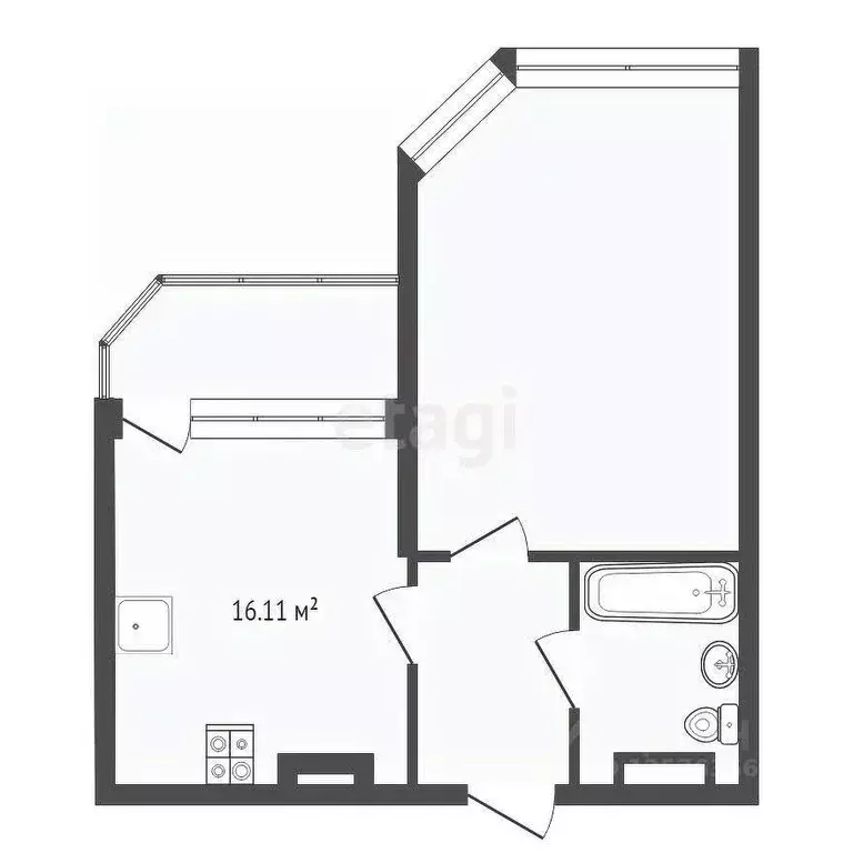 1-к кв. Краснодарский край, Анапа Владимирская ул., 154к3 (38.22 м) - Фото 2