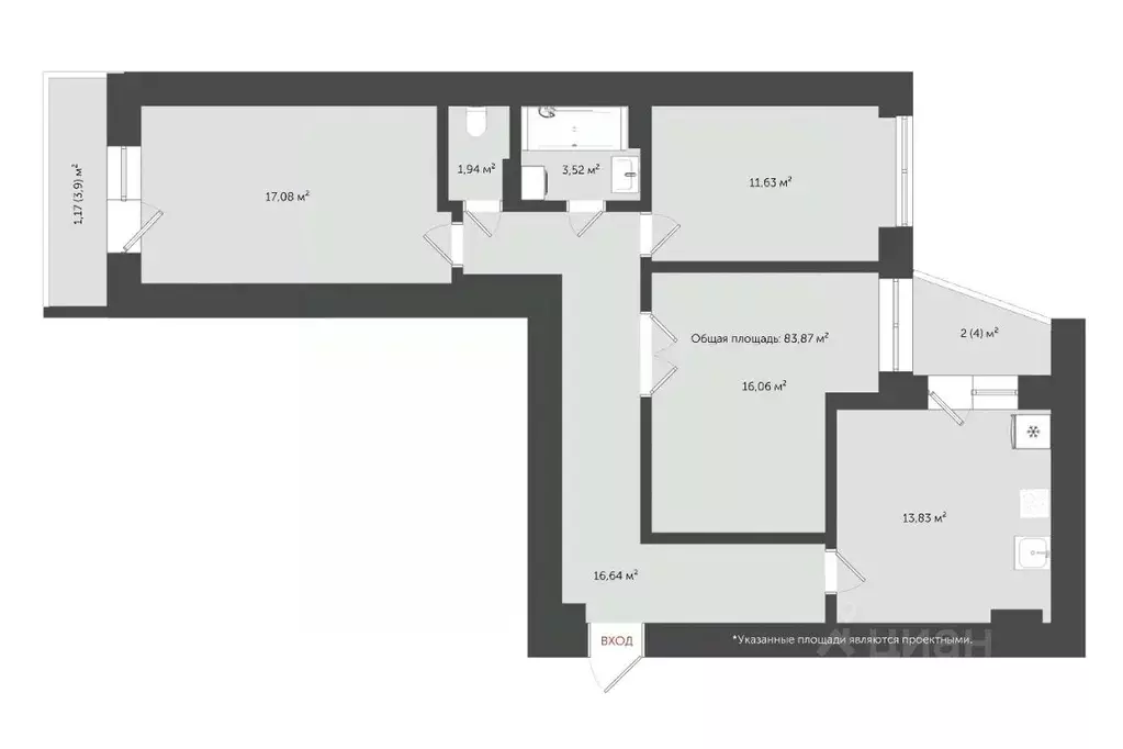 3-к кв. Ярославская область, Ярославль ул. Соловьева, 5 (89.2 м) - Фото 0