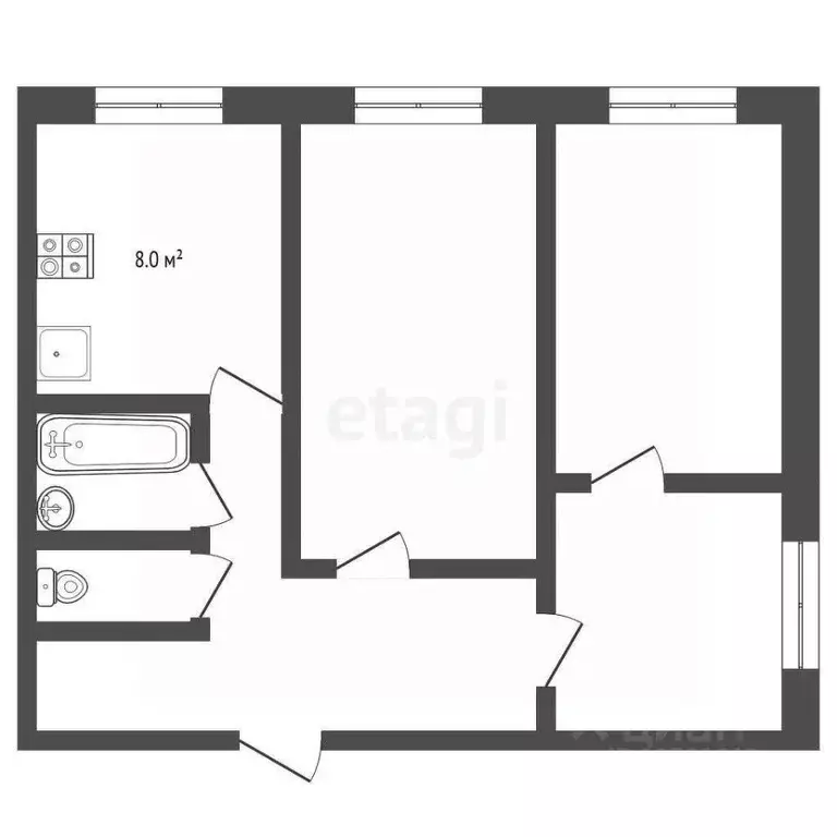 3-к кв. Псковская область, Печоры Прудовая ул., 2 (51.2 м) - Фото 0