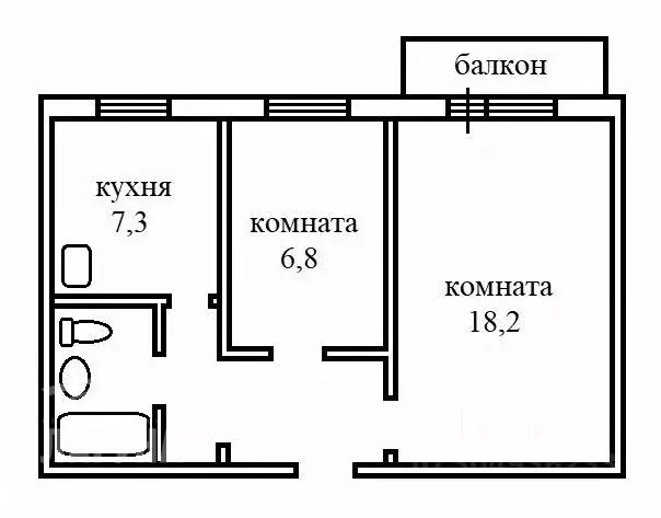 2-к кв. томская область, томск ул. интернационалистов, 21 (43.1 м) - Фото 0