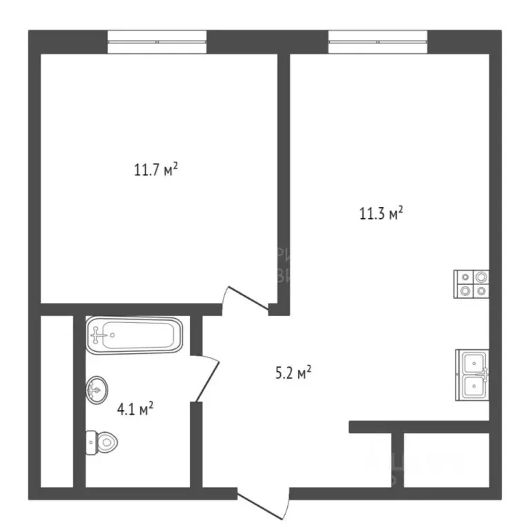 1-к кв. Тюменская область, Тюмень Новгородская ул., 20 (32.5 м) - Фото 1