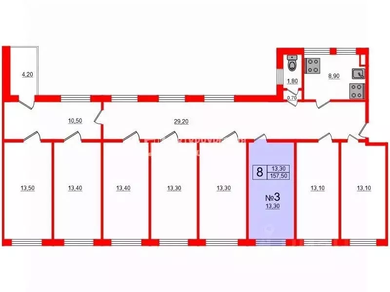 Комната Санкт-Петербург ул. Жака Дюкло, 5 (13.3 м) - Фото 1