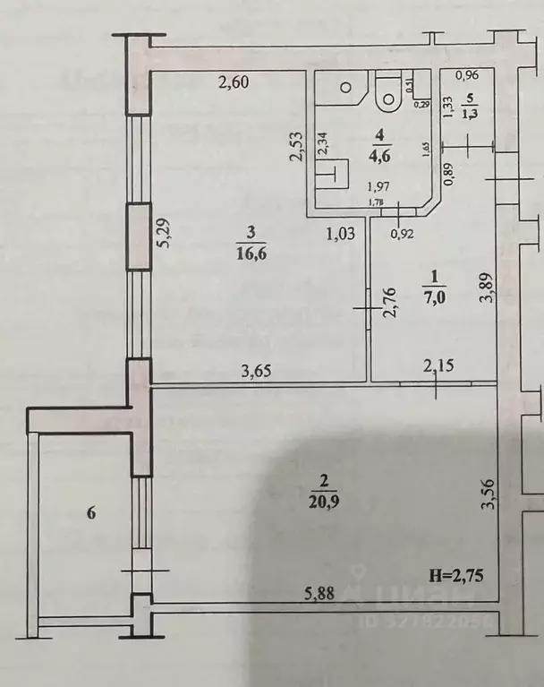 1-к кв. Волгоградская область, Городище рп просп. Ленина, 12 (50.4 м) - Фото 2