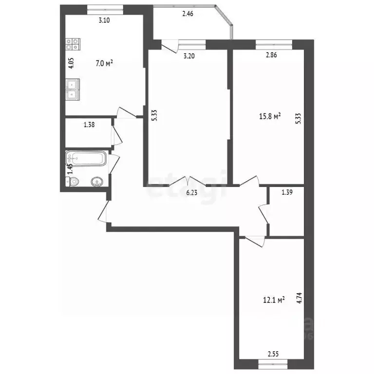 2-к кв. Московская область, Долгопрудный Хлебниково мкр, Новое ш., 10 ... - Фото 2