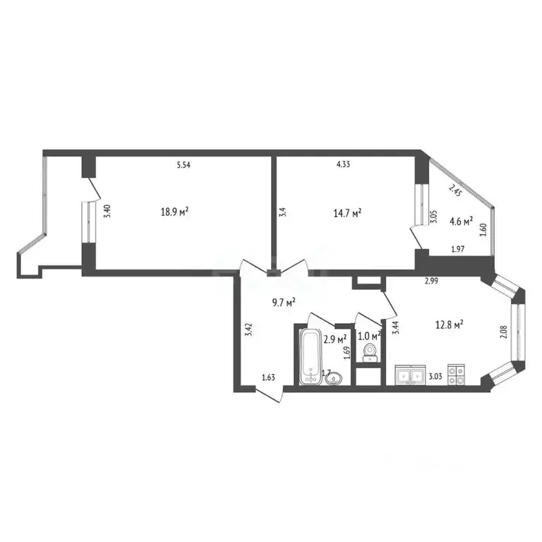 2-к кв. Московская область, Лобня ул. Физкультурная, 14 (64.0 м) - Фото 2