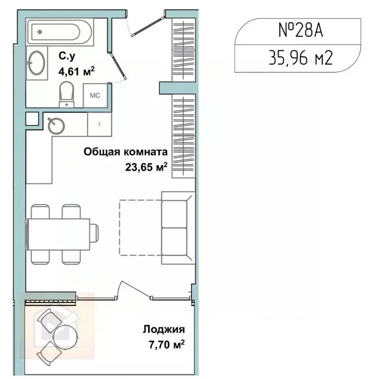 1-к кв. Севастополь ул. Летчиков, 10 (35.3 м) - Фото 2