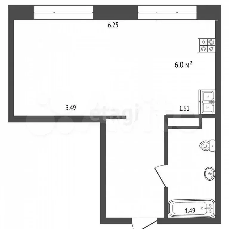 Квартира-студия, 29,1 м, 4/16 эт. - Фото 0