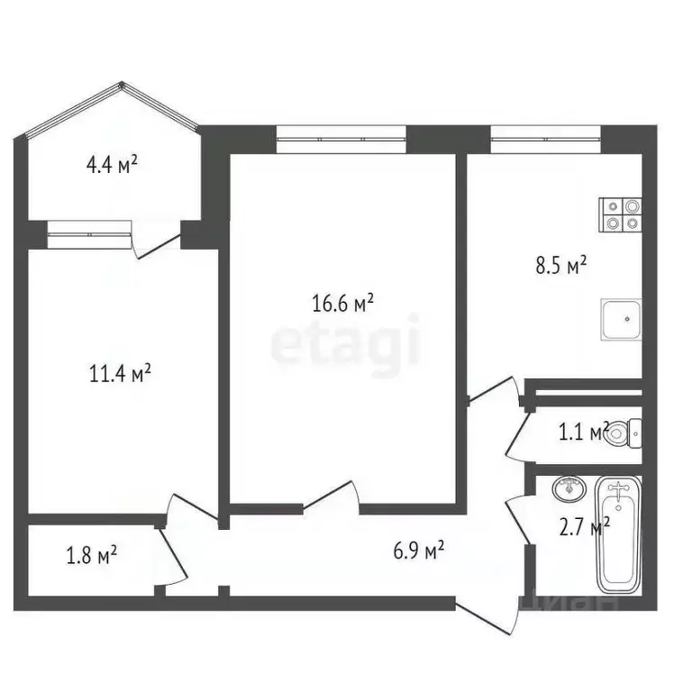 2-к кв. Ростовская область, Ростов-на-Дону ул. Зорге, 27/6 (50.0 м) - Фото 1