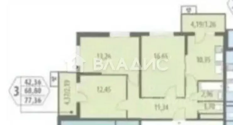 3-к кв. Москва Родниковая ул., 9Ак1 (69.0 м) - Фото 2