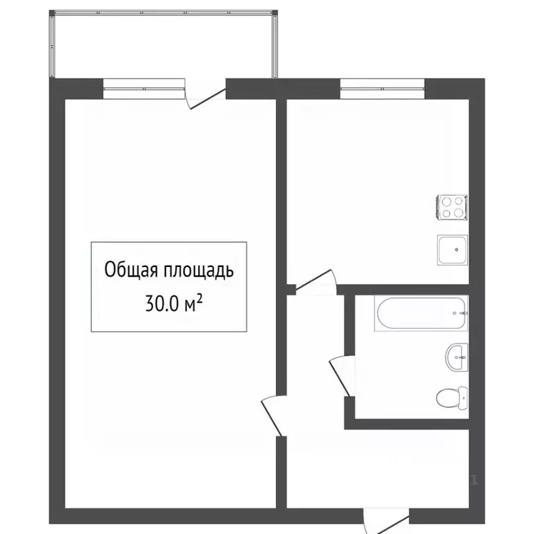 1-к кв. Томская область, Томск Черемошники мкр, ул. Профсоюзная, 37 ... - Фото 2