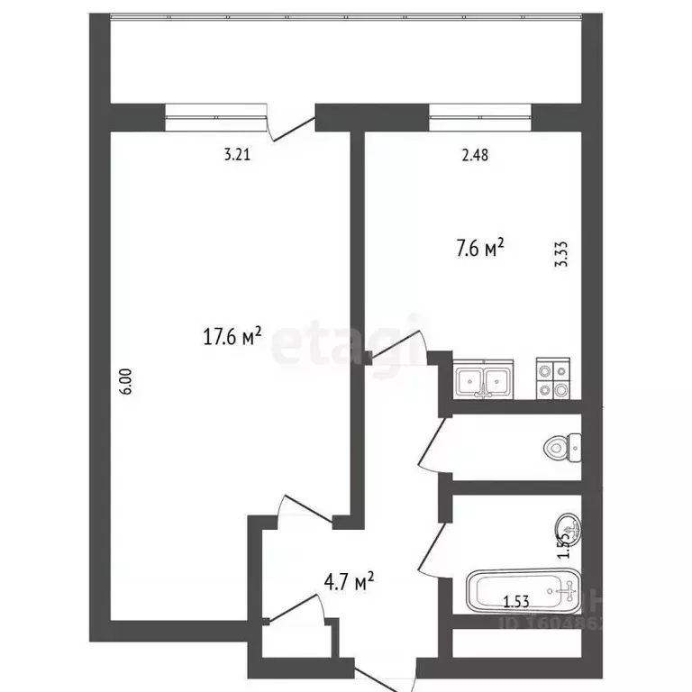 1-к кв. Московская область, Дубна ул. Вавилова, 16 (34.0 м) - Фото 2
