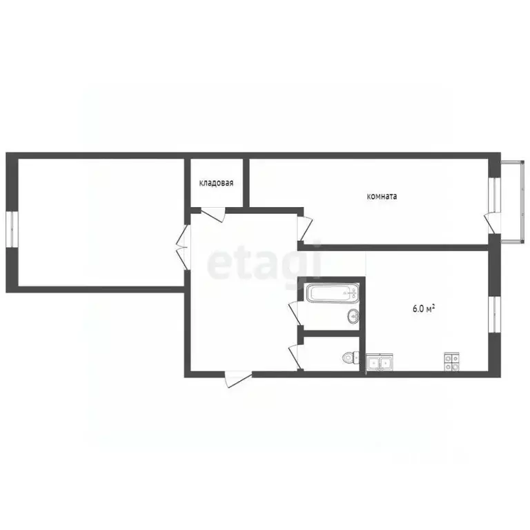 2-к кв. Московская область, Клин городской округ, пос. Нарынка ул. ... - Фото 2