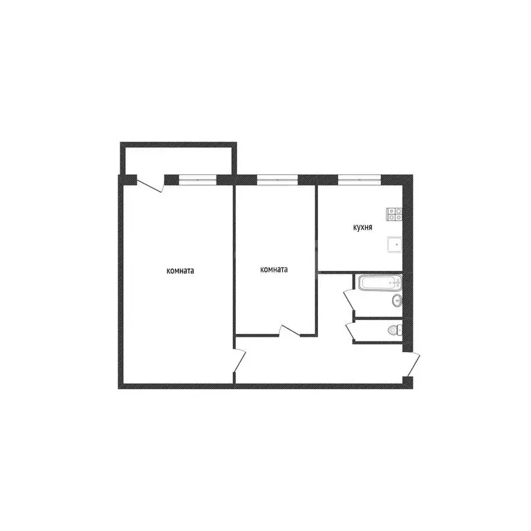 2-комнатная квартира: Кириши, Советская улица, 13 (41 м) - Фото 1