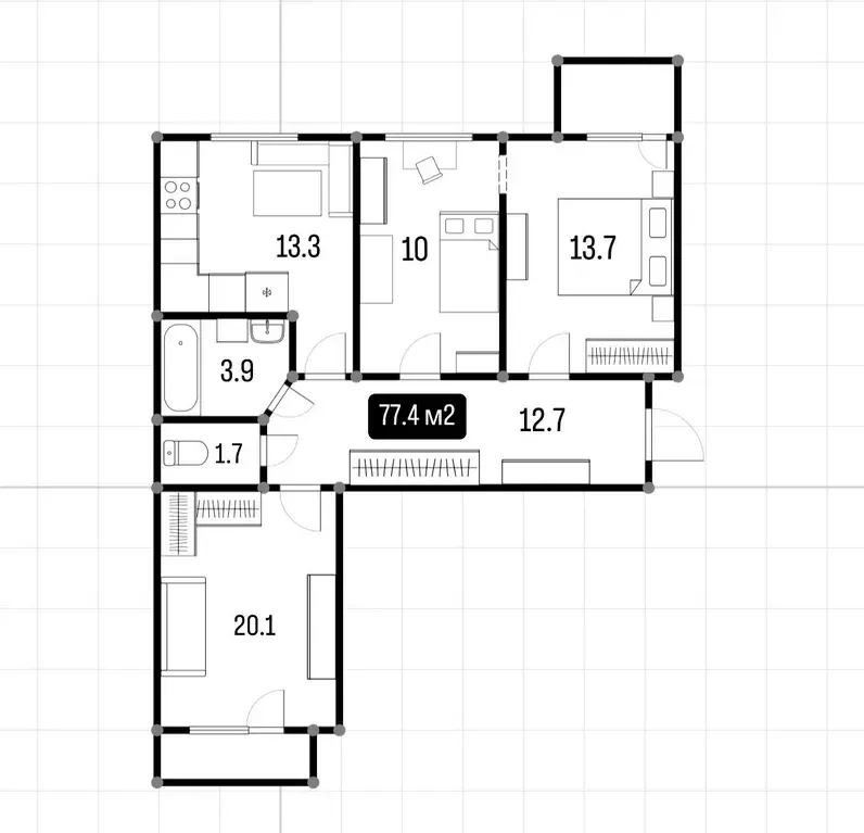 Продаётся 3-к квартира, 77.4 м - Фото 1