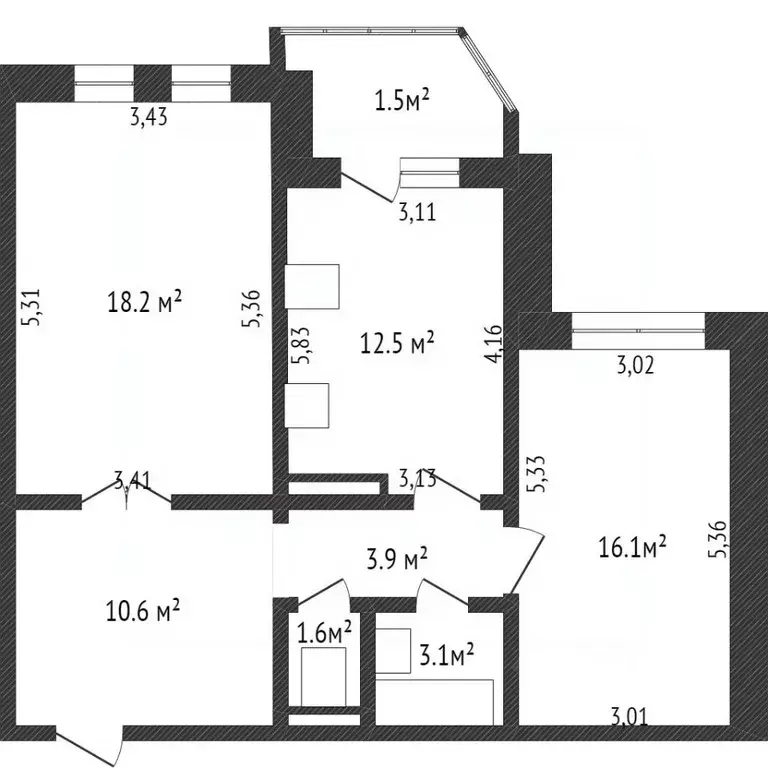 2-к кв. Белгородская область, Белгород Славянская ул., 15 (71.8 м) - Фото 1