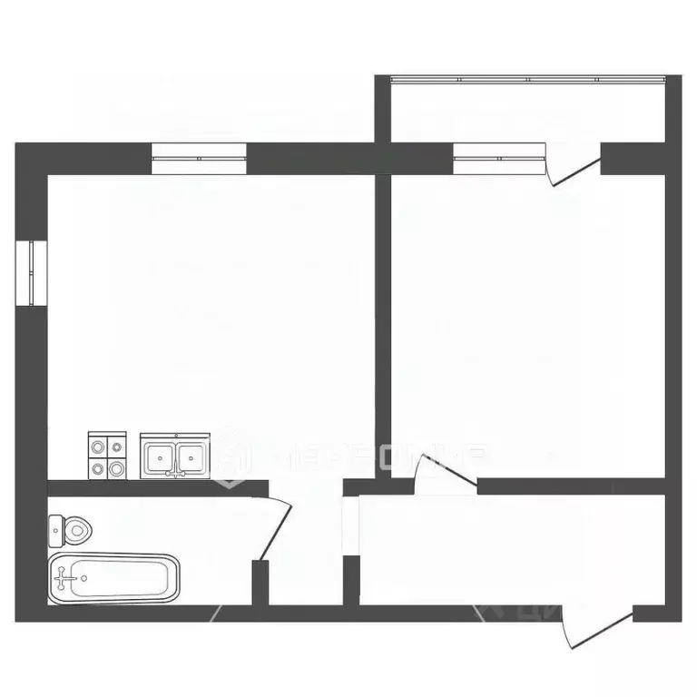 1-к кв. Ханты-Мансийский АО, Сургут ул. Мелик-Карамова, 40 (48.0 м) - Фото 2