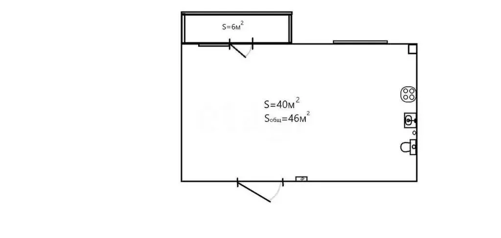 2-комнатная квартира: Брянск, улица Чкалова, 3/3 (46 м) - Фото 1