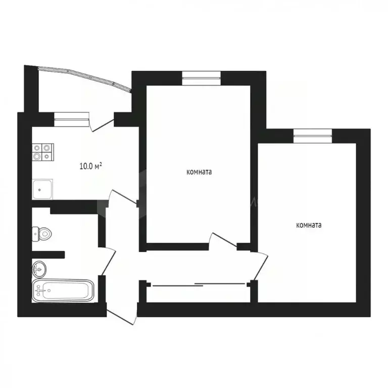 2-к кв. Тюменская область, Тюмень ул. Федюнинского, 62к2 (58.0 м) - Фото 1