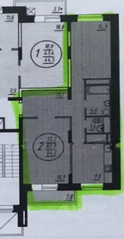 2-к кв. Московская область, Балашиха Ольгино мкр, ул. Главная, 4 (63.5 ... - Фото 0