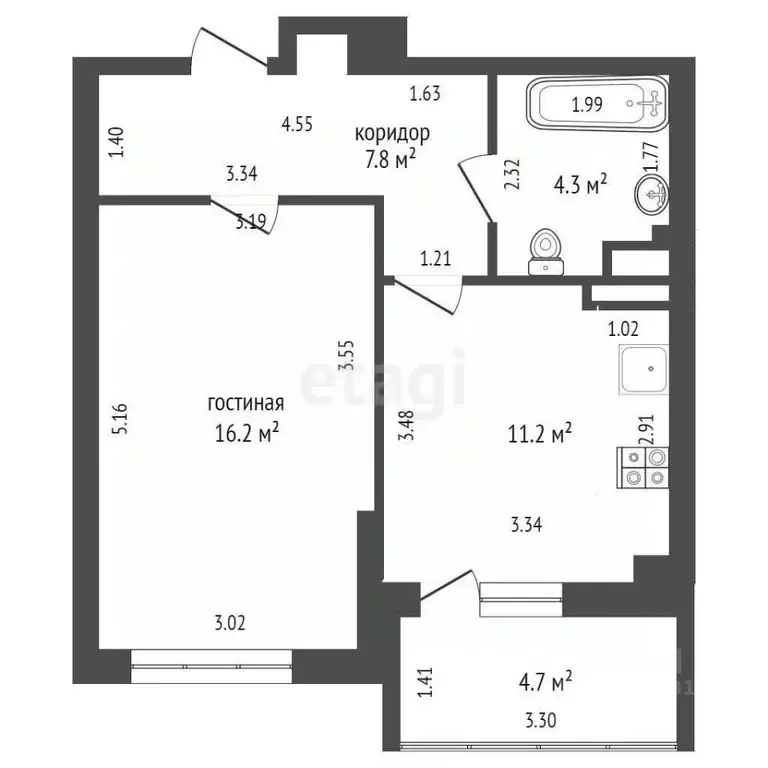 1-к кв. Ростовская область, Ростов-на-Дону, Нахичевань ул. 26-я Линия, ... - Фото 0