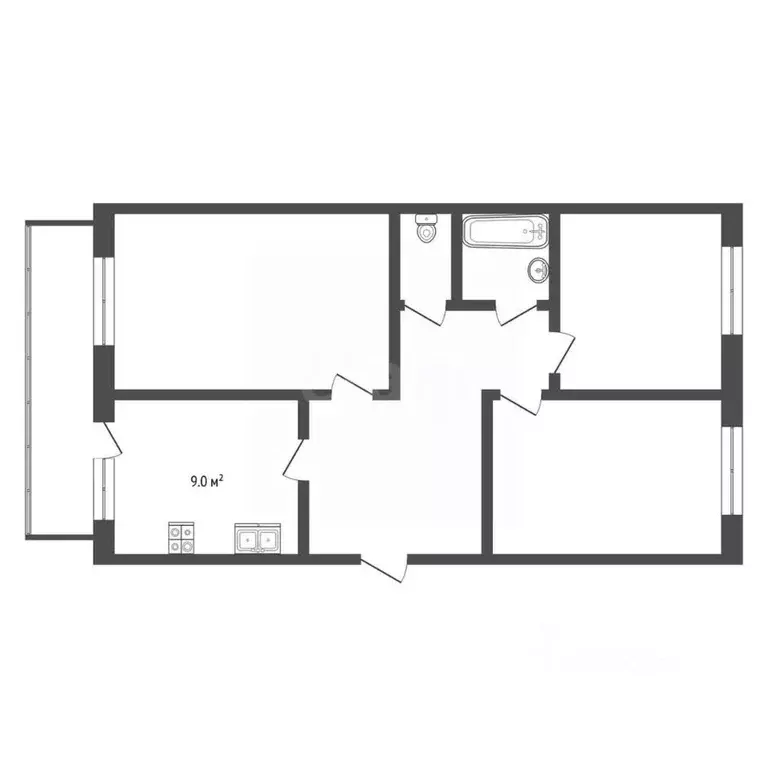 3-к кв. Нижегородская область, Выкса Центральный мкр, 21 (69.1 м) - Фото 2