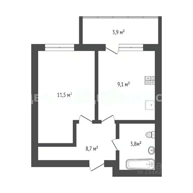 1-к кв. Тюменская область, Тюмень Велижанская ул., 66к1 (30.0 м) - Фото 0