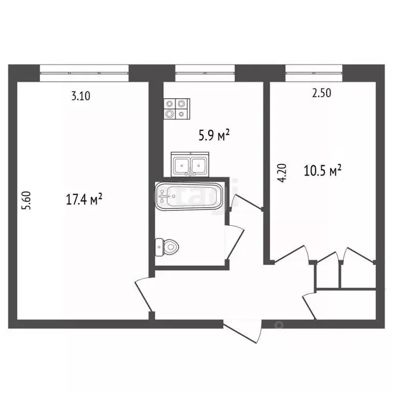 2-к кв. Камчатский край, Петропавловск-Камчатский пос. Дальний, ул. ... - Фото 1