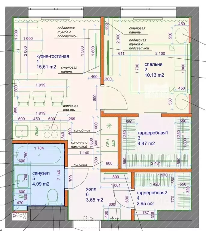 2-к кв. Москва Новоалексеевская ул., 16к4 (42.0 м) - Фото 2