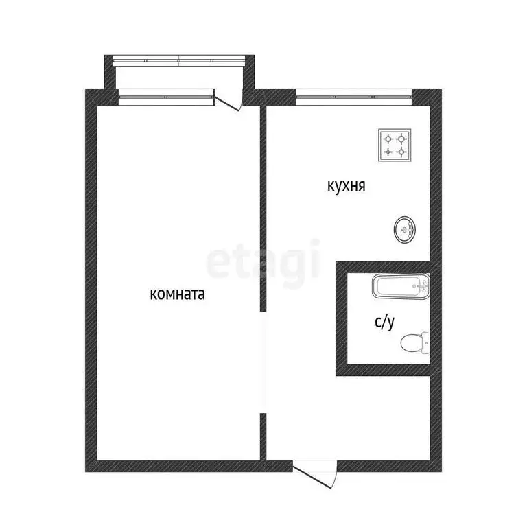1-комнатная квартира: Кыштым, улица Красной Звезды, 103 (29.3 м) - Фото 1