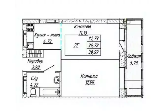 2-к кв. Алтайский край, Барнаул ул. Шевченко, 135 (38.59 м) - Фото 0