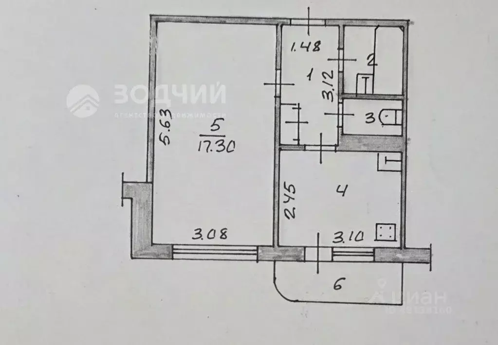 1-к кв. Чувашия, Чебоксары просп. Тракторостроителей, 47/9 (33.4 м) - Фото 2