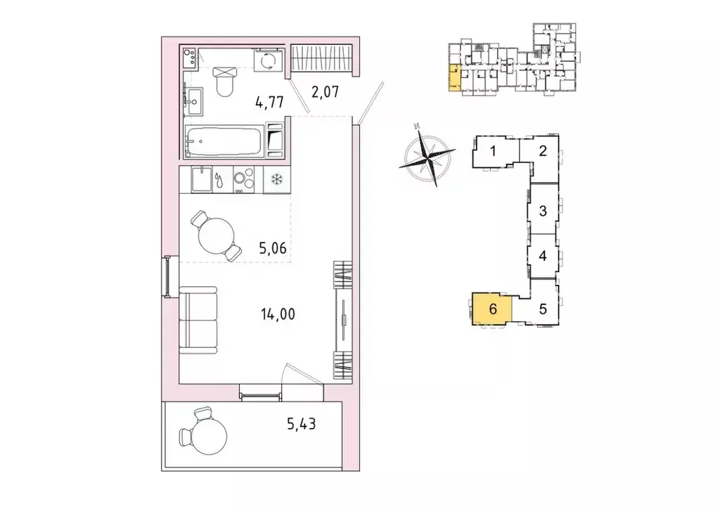 1-к кв. Ленинградская область, Гатчина Въезд мкр,  (28.62 м) - Фото 1