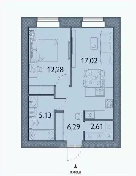 1-к кв. Брянская область, Брянский район, пос. Мичуринский, ... - Фото 1