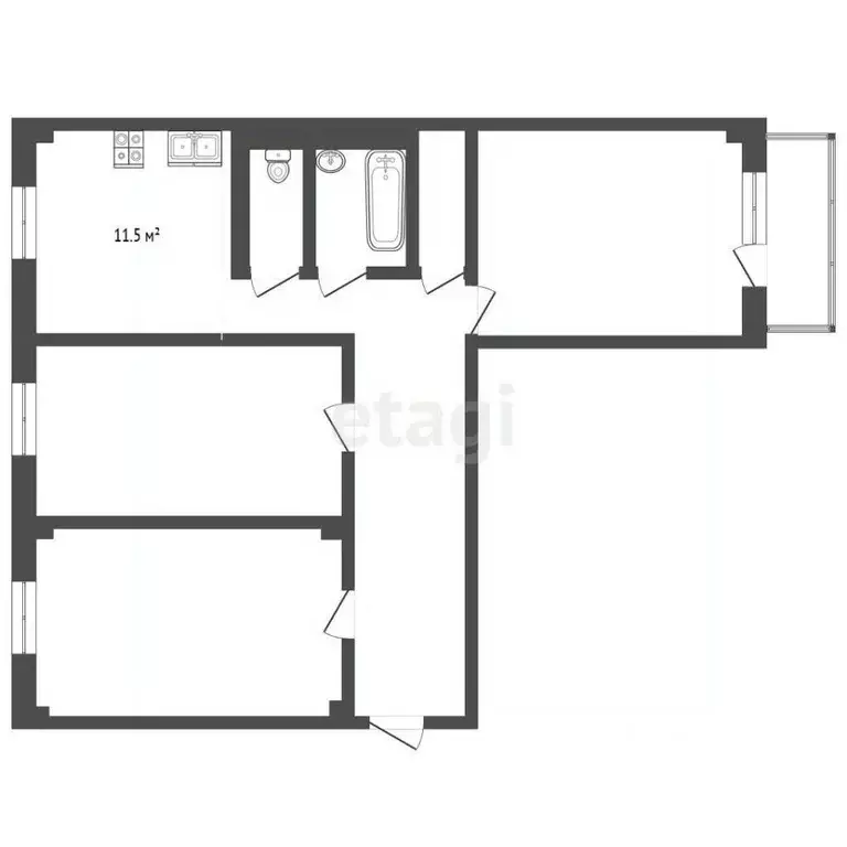 3-к кв. Алтайский край, Новоалтайск Высоковольтная ул., 12 (98.6 м) - Фото 2