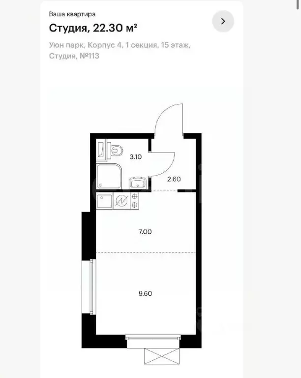 Студия Сахалинская область, Южно-Сахалинск 5 (22.0 м) - Фото 2