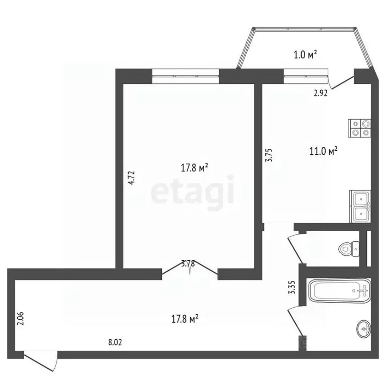 1-к кв. Ямало-Ненецкий АО, Тарко-Сале Пуровский район, ул. Республики, ... - Фото 2