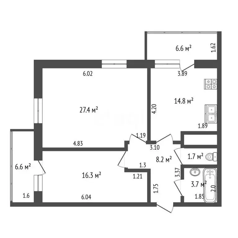 2-комнатная квартира: Анапа, Крепостная улица, 51к2 (85.3 м) - Фото 1