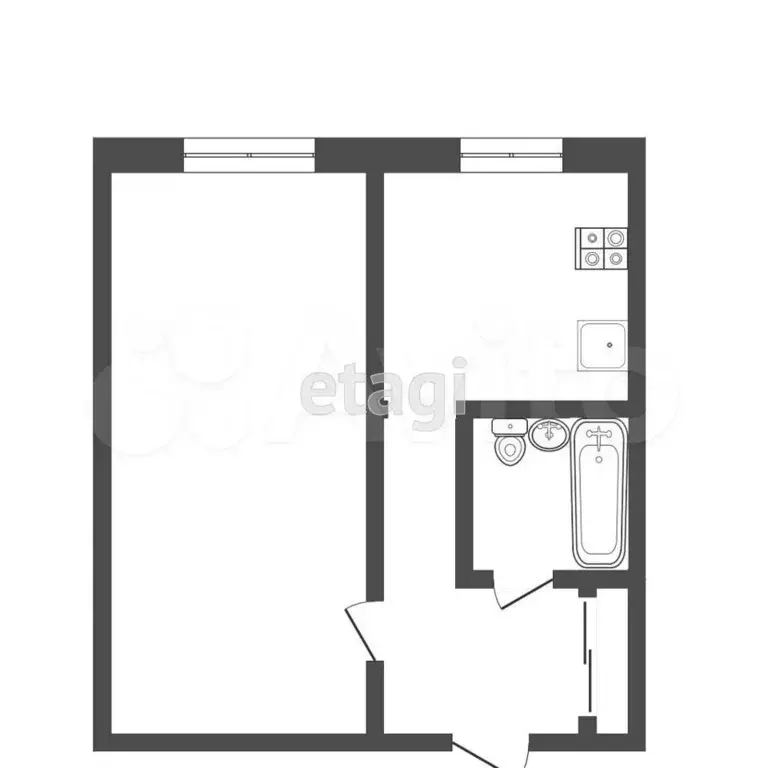 1-к. квартира, 31,2 м, 3/5 эт. - Фото 0