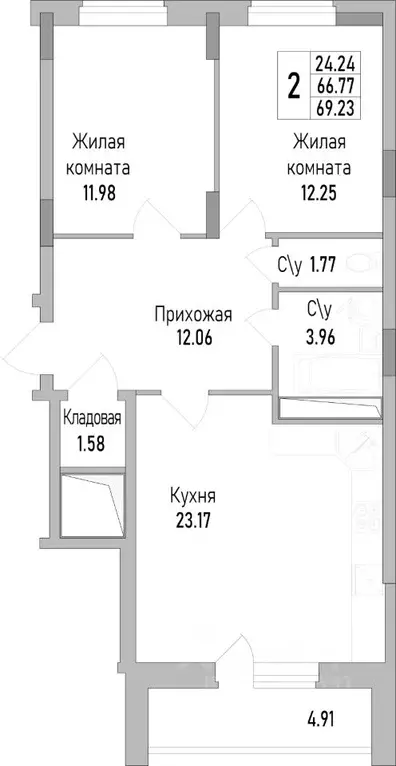 2-к кв. Воронежская область, Воронеж просп. Труда, 139к2 (67.66 м) - Фото 0