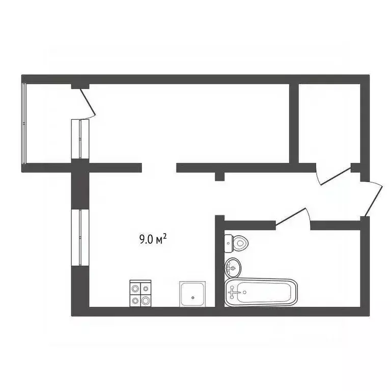 1-к кв. Ямало-Ненецкий АО, Пуровский район, Уренгой пгт, 5-й мкр 46 ... - Фото 2