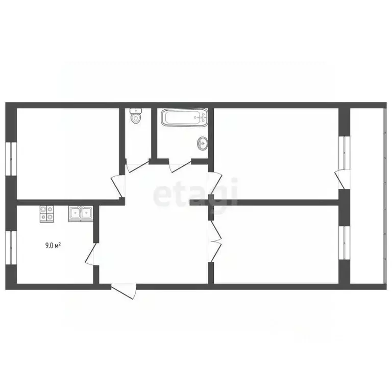 3-к кв. Архангельская область, Новодвинск ул. Мельникова, 29 (71.3 м) - Фото 1