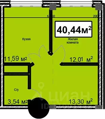 1-к кв. Ставропольский край, Ессентуки ул. Благодатная, 24 (40.44 м) - Фото 0