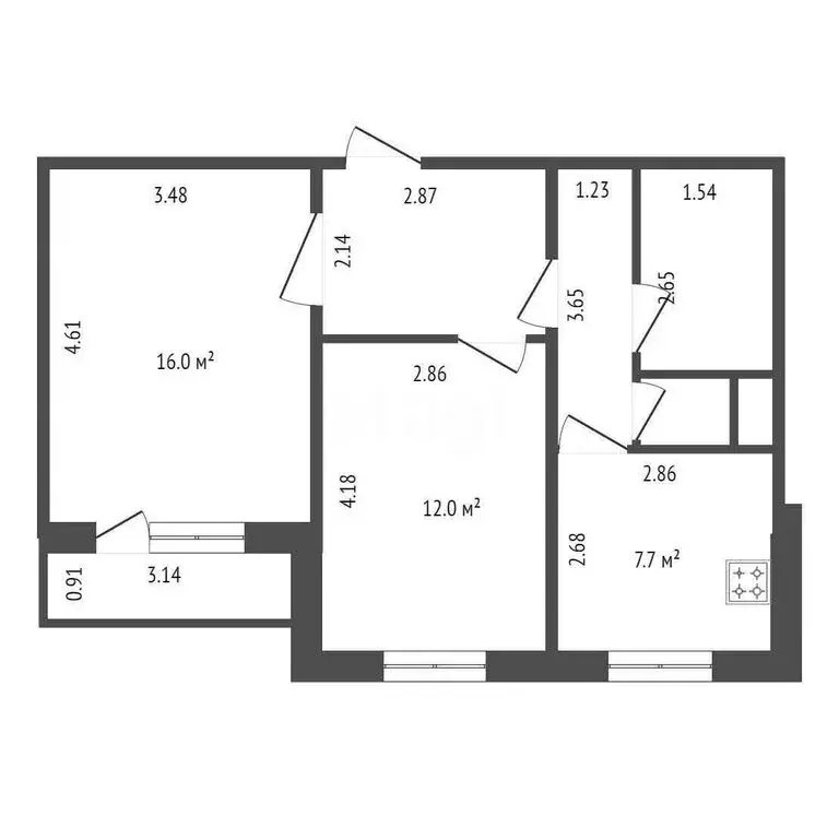2-комнатная квартира: Липецк, улица Лутова, 2 (51.6 м) - Фото 1