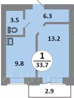 1-к кв. Красноярский край, Красноярск Соколовская ул., 52 (32.8 м) - Фото 0