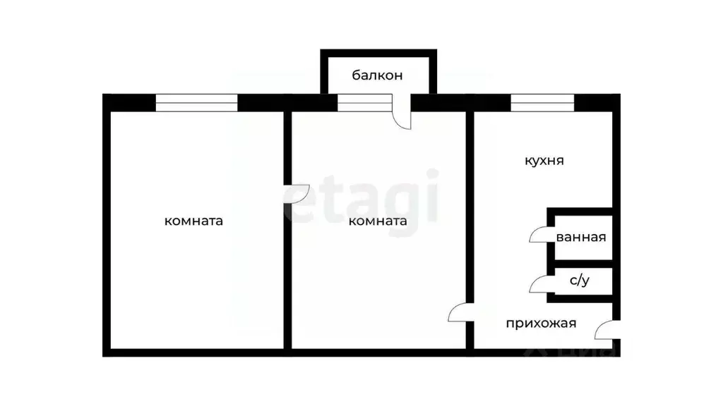2-к кв. Тульская область, Новомосковск Донская ул., 14 (62.2 м) - Фото 2