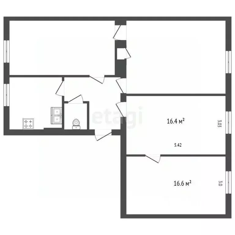 Комната Санкт-Петербург ул. Ткачей, 46 (33.0 м) - Фото 2